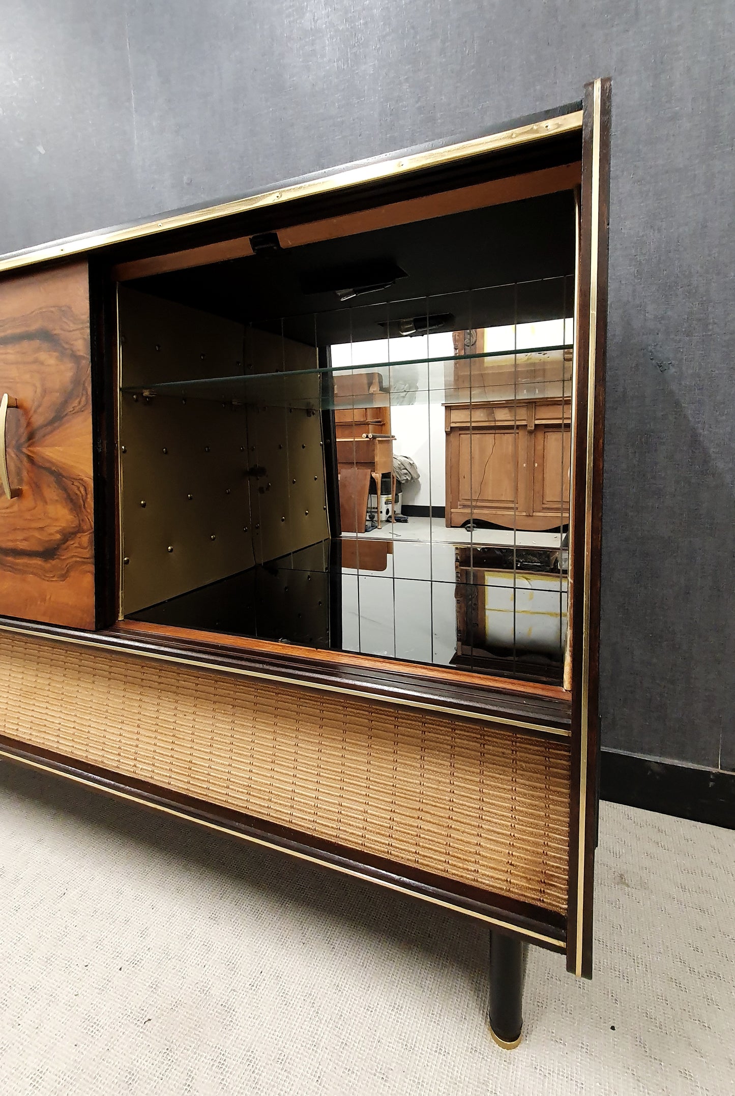 Vintage Mid Century Grundig Stereo cabinet with Drinks Cabinet