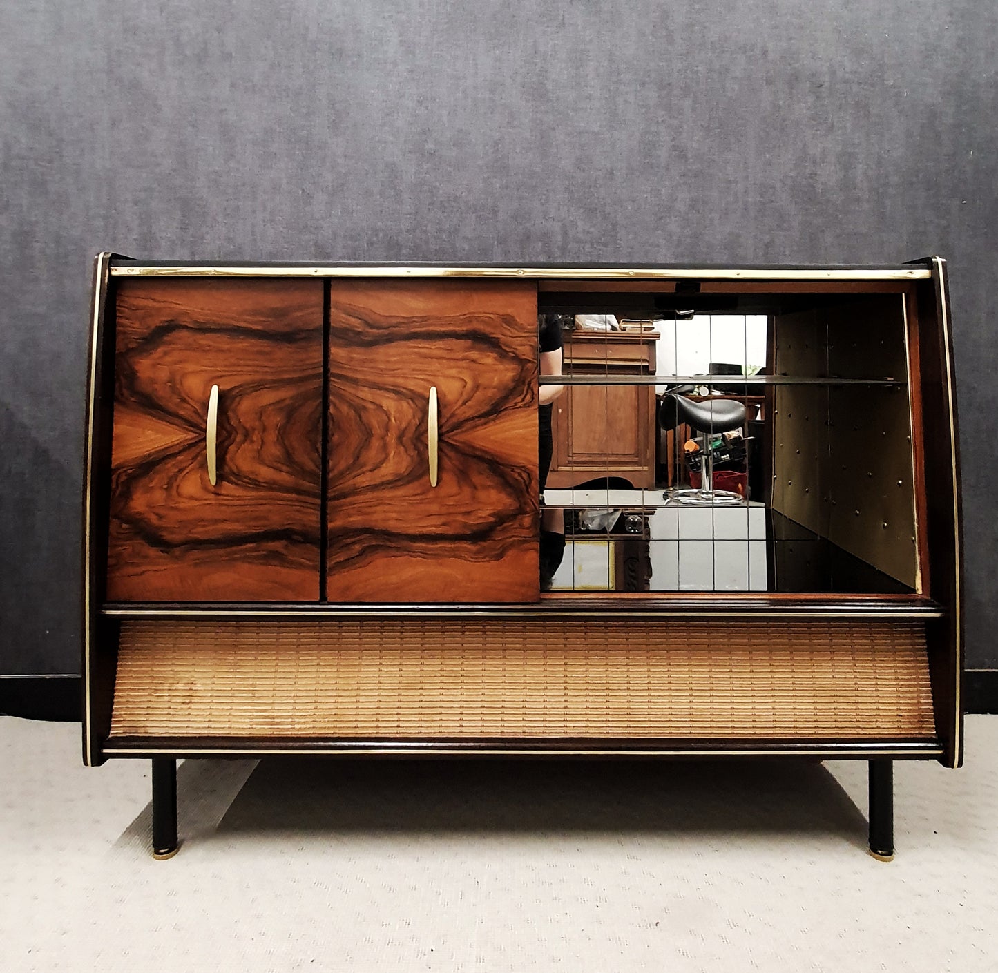 Vintage Mid Century Grundig Stereo cabinet with Drinks Cabinet