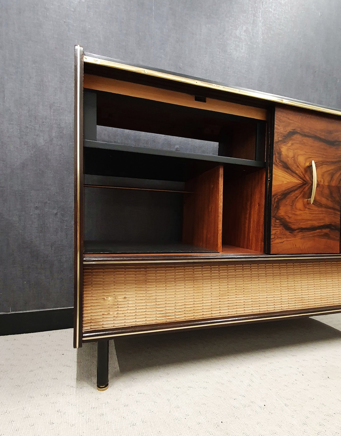 Vintage Mid Century Grundig Stereo cabinet with Drinks Cabinet
