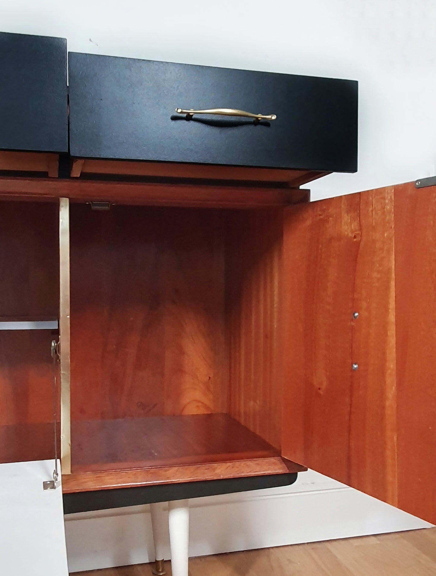 Mid Century vintage sideboard with 3D geometric design