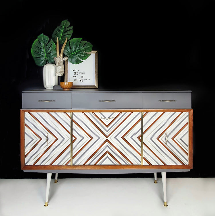 mid century upcycled sideboard
