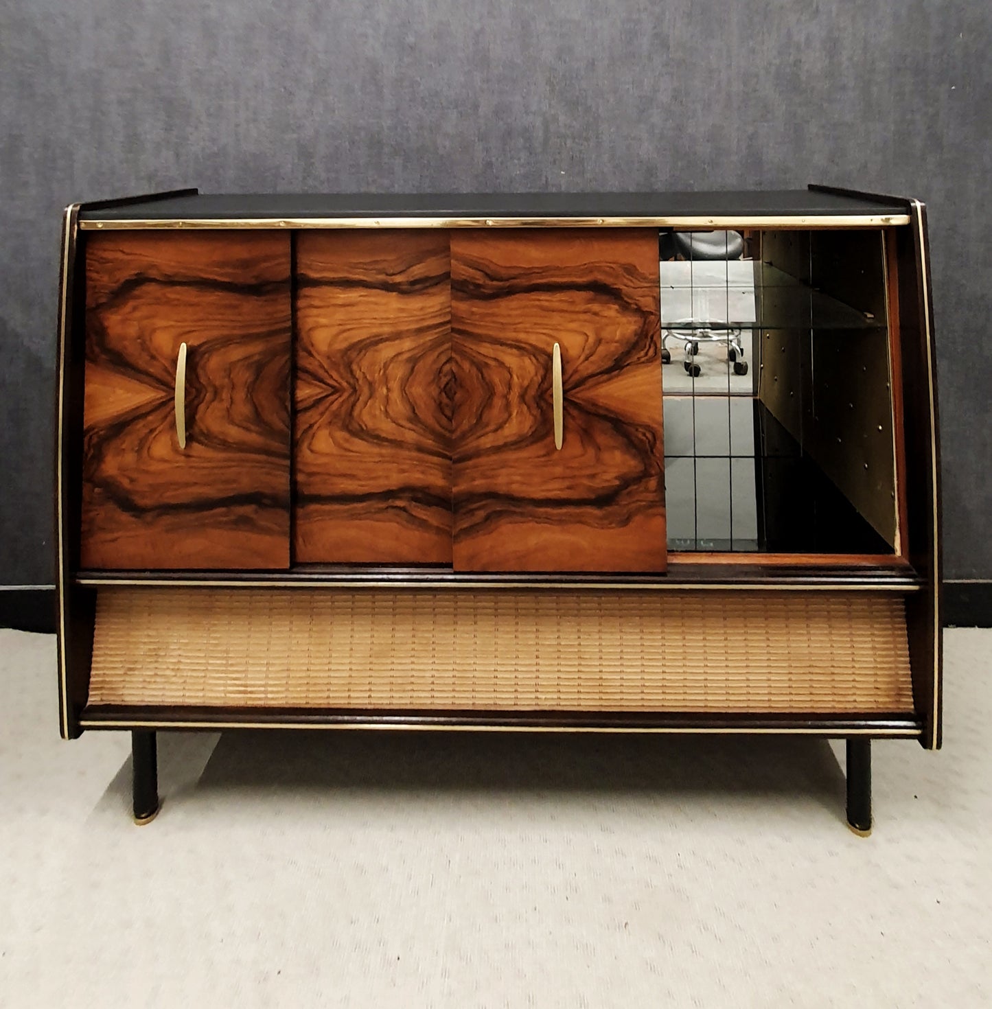 Vintage Mid Century Grundig Stereo cabinet with Drinks Cabinet